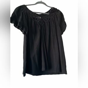 Max Studio Black Lace Detail Blouse